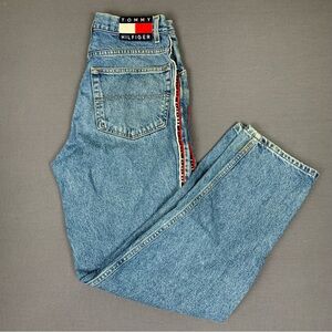 Vintage Y2K Tommy Hilfiger Seam Spell Out Denim Skater Jeans Size 28x31 Men’s